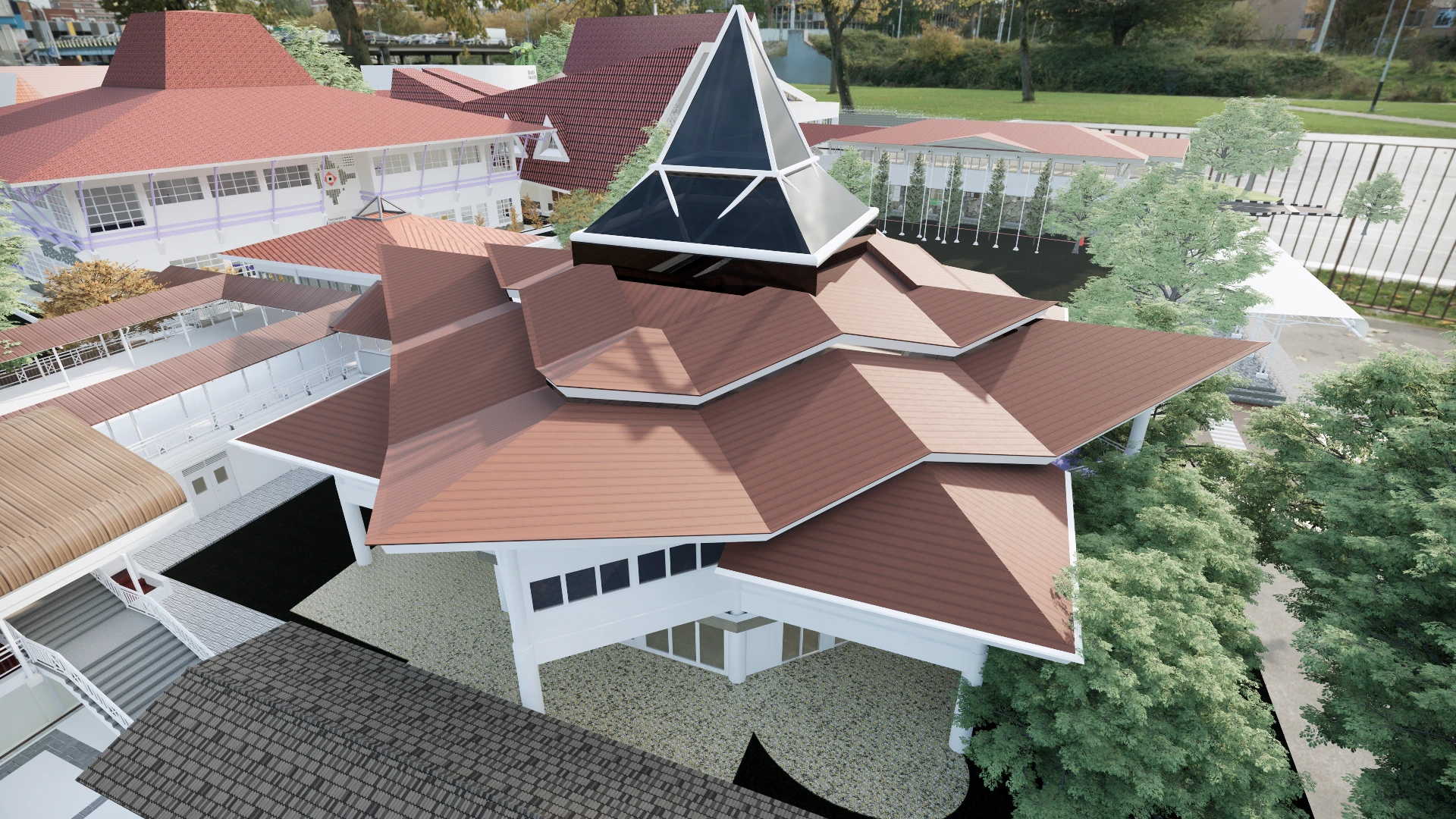 gambar 3d modeling BIM british school jakarta 5