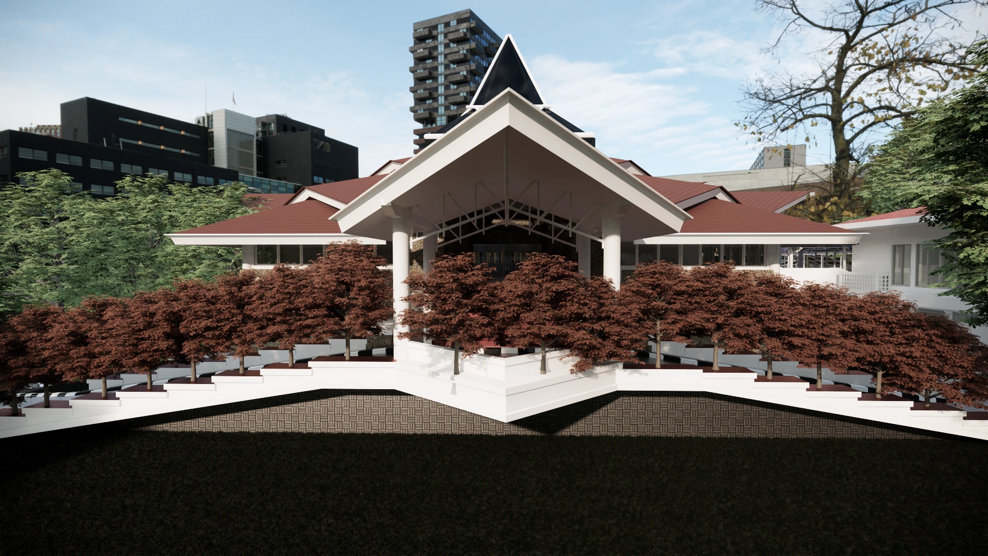 gambar 3d modeling BIM british school jakarta 2