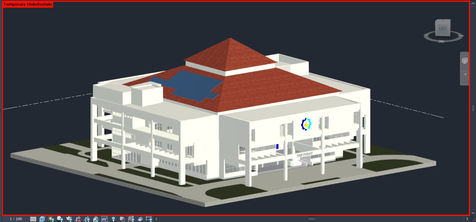 gambar 3d modeling rektorat dan masjid intitut teknologi sepuluh november 5