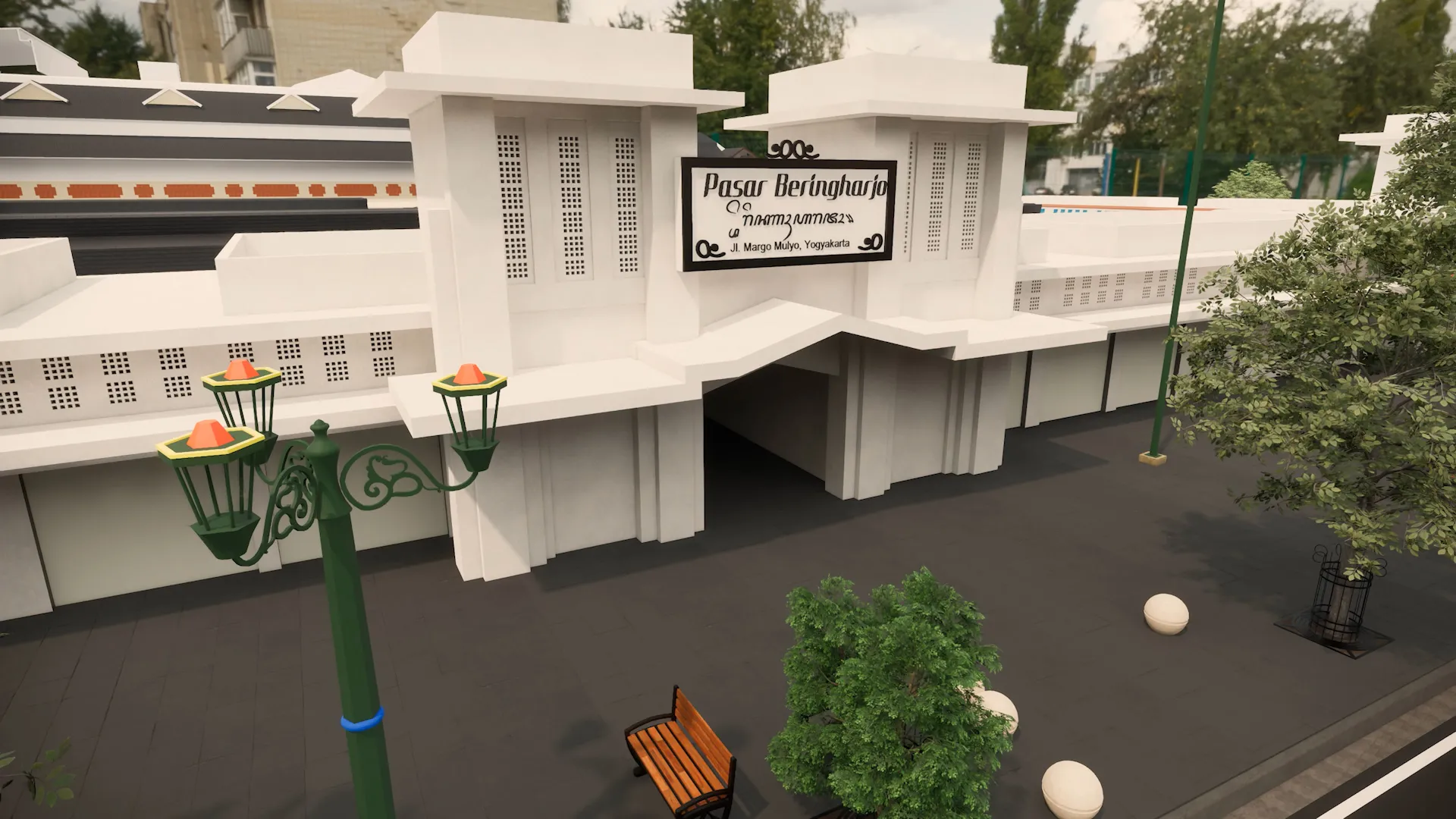 gambar 3d modeling kawasan sumbu filosofi tugu jogja 2