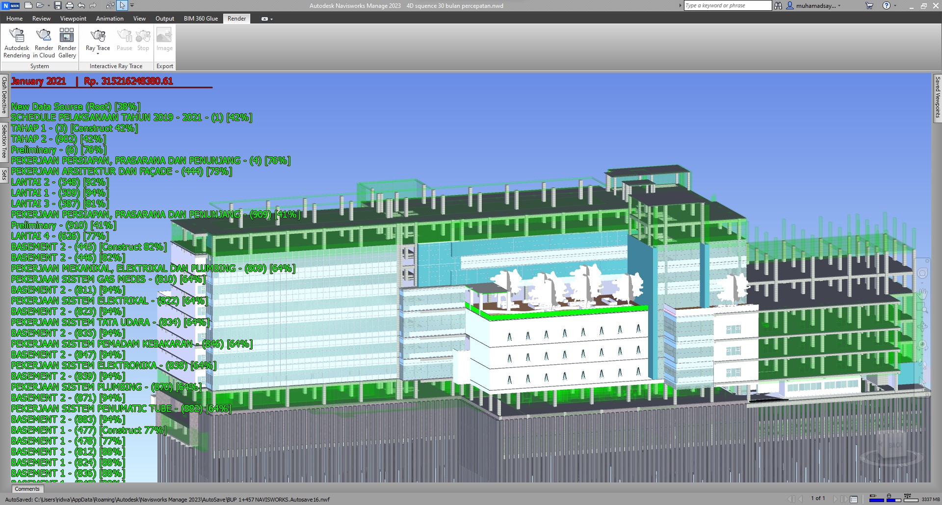 gambar 4d BIM rumah sakit