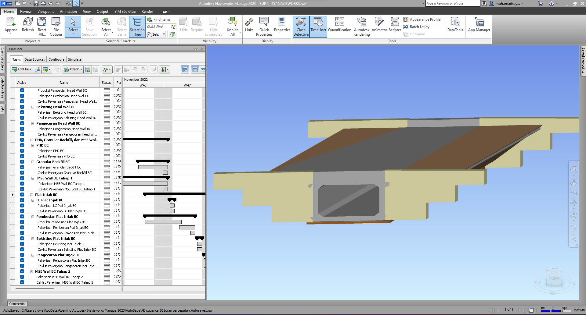 gambar 4d BIM underpass